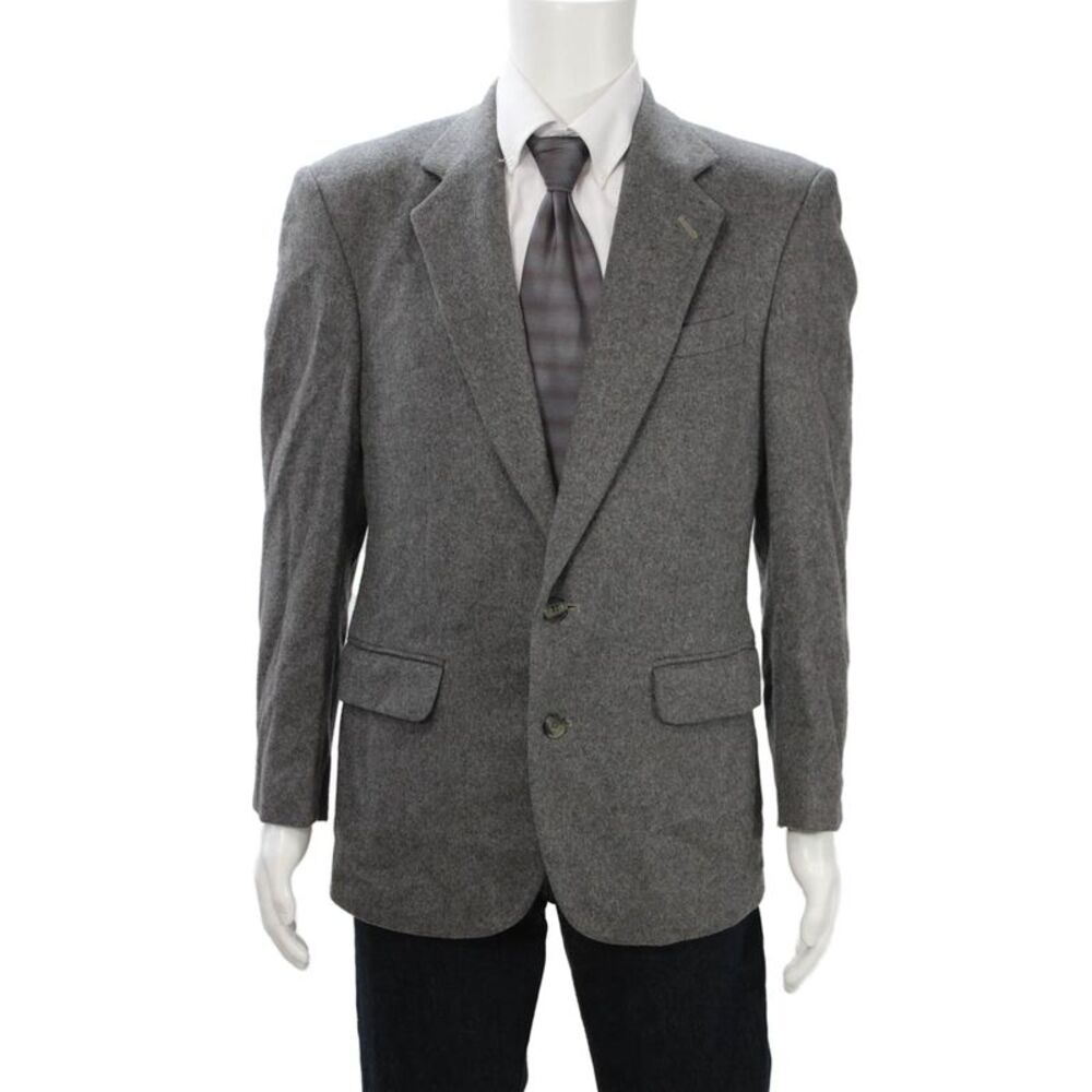 Christian Aujard Mens Gray Camel Hair Blend Sport Coat Classic Size 40